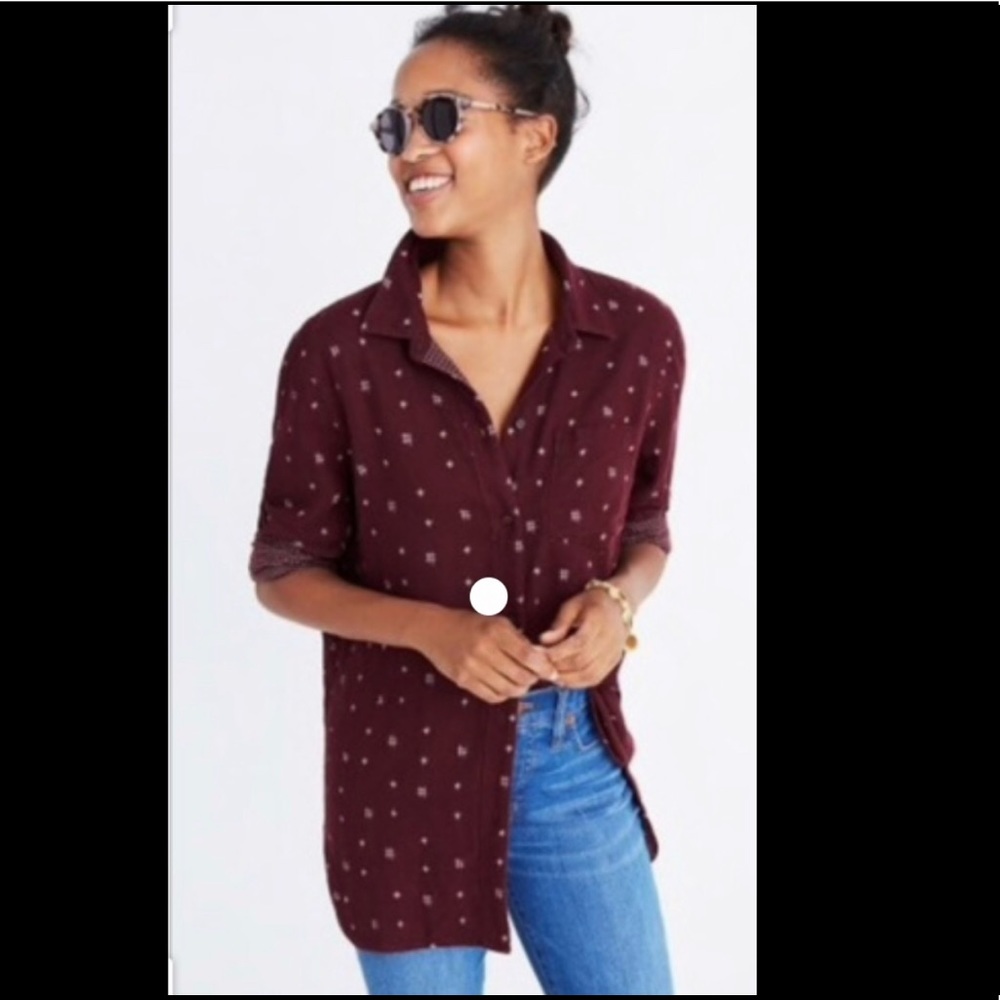 Madewell Maroon Classic Ex Boyfriend Button Up